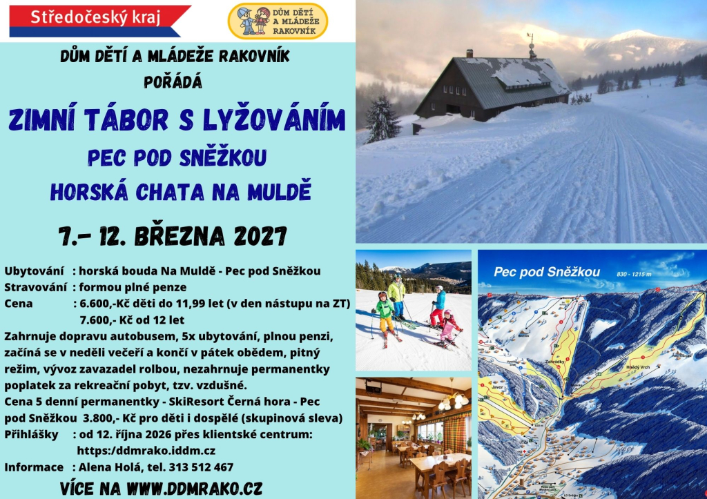 Zimní tábor s lyžováním - Pec pod Sněžkou