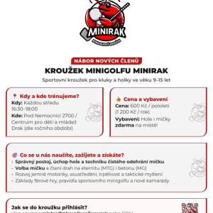VOLNÁ MÍSTA NA KROUŽKU MINIGOLFU MINIRAK