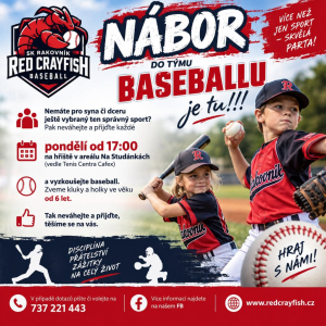 VOLNÁ MÍSTA NA KROUŽKU BASEBALL - RED CRAYFISH